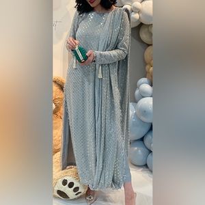 Mukesh/Mukaish Draped Salwar Kameez